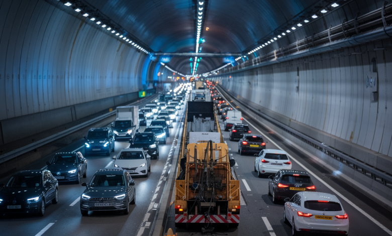Traffic in Dartford Tunnel